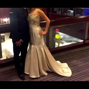 GORGEOUS champagne colored formal gown